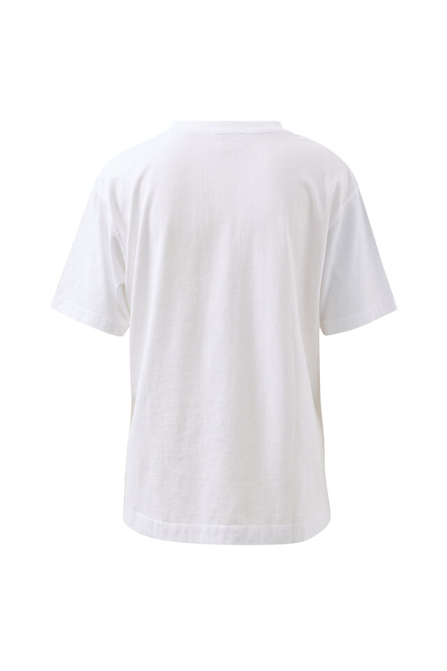 Stevie Slouchy Tee - White/Ceres Retro Palms