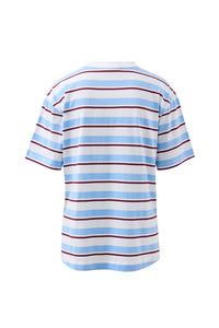 Stevie Slouchy Tee - Powder/Pomegranate Retro Stripe