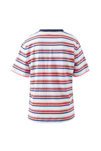 Stevie Slouchy Tee - Washed Coral/New Navy Stripe