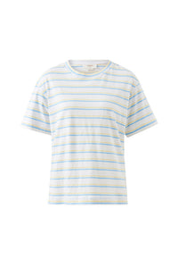 Stevie Slouchy Tee - Powder Blue/Sunny Yellow Stripe
