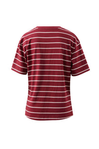 Stevie Slouchy Tee - Burgundy/Milk Stripe