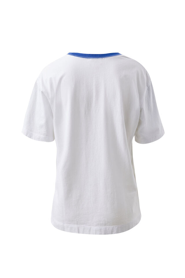 Stevie Slouchy Tee - White/Ceres Village