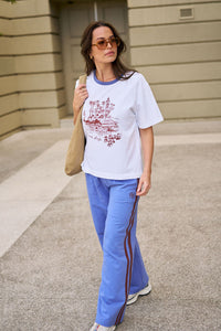 Stevie Slouchy Tee - White/Ceres Village