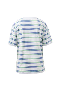 Stevie Slouchy Tee - White/Seafoam Stripe