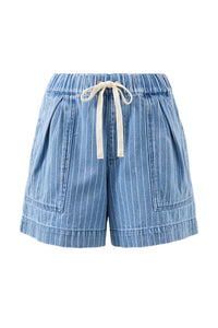 Darcy Relaxed Everyday Short - Indigo Stripe