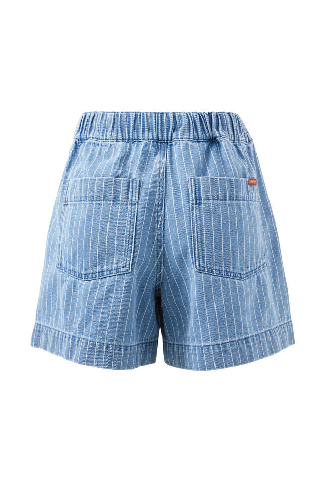 Darcy Relaxed Everyday Short - Indigo Stripe