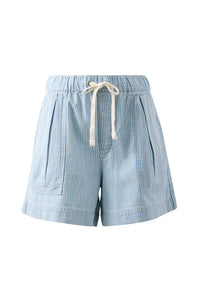 Darcy Relaxed Everyday Short - Indigo White Stripe