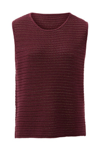 Margot Mesh Knit Tank - Wine
