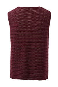 Margot Mesh Knit Tank - Wine