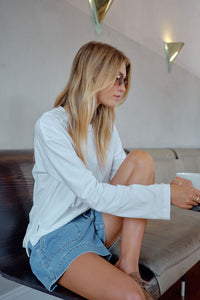 Scout Slouchy Long Sleeve Tee - White