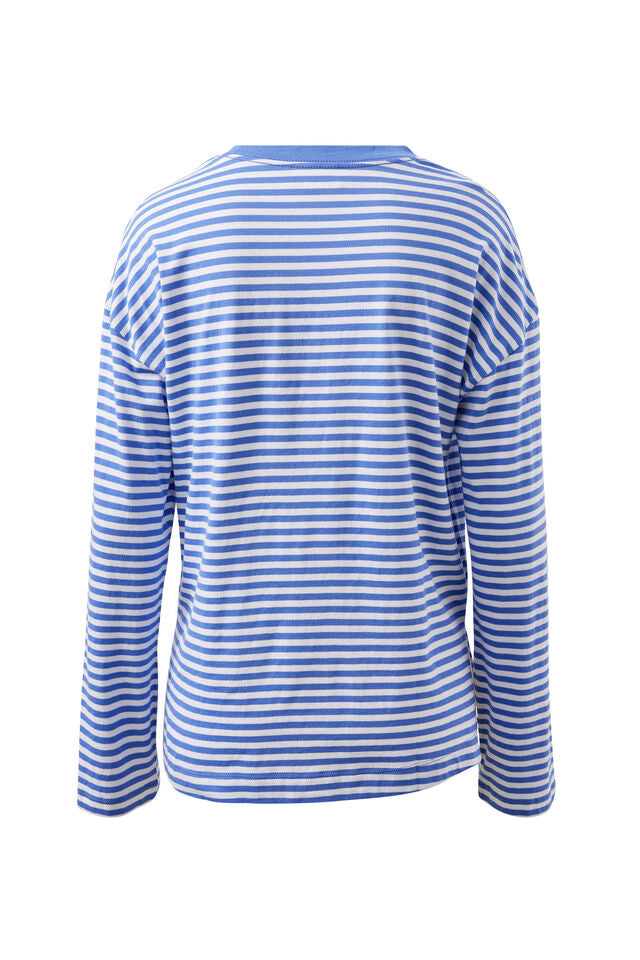 Scout Slouchy Long Sleeve Tee - Vintage Blue/White Stripe