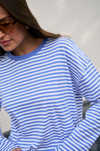 Scout Slouchy Long Sleeve Tee - Vintage Blue/White Stripe
