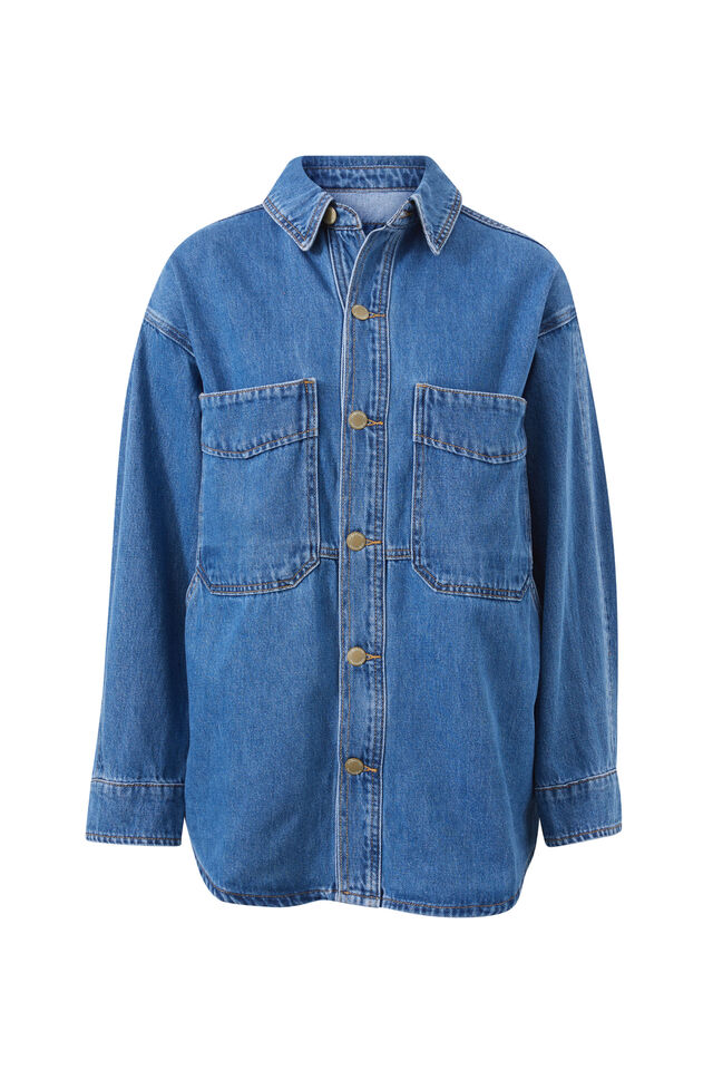 Bobbi Side Pocket Shacket - Indigo