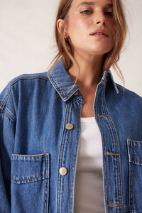 Bobbi Side Pocket Shacket - Indigo