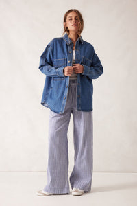 Bobbi Side Pocket Shacket - Indigo