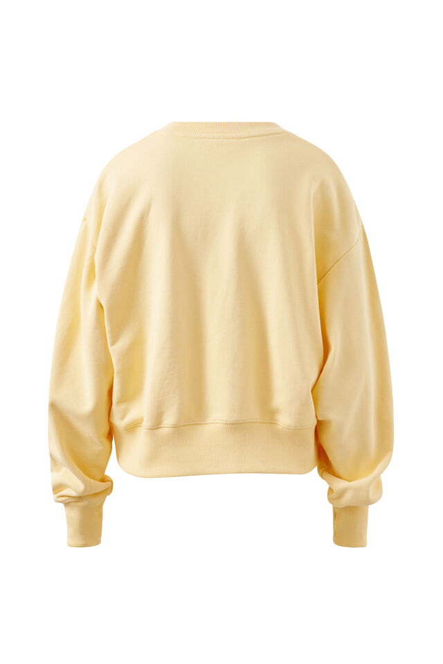 Charlie Cropped Slouchy Crew - Sunny Yellow Palm Beach