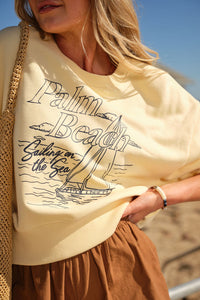 Charlie Cropped Slouchy Crew - Sunny Yellow Palm Beach