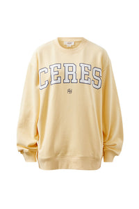 Isla Oversized Slouchy Crew - Sunny Yellow Heritage Logo