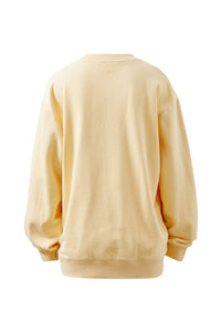 Isla Oversized Slouchy Crew - Sunny Yellow Heritage Logo