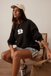 Isla Oversized Slouchy Crew - Phantom Bubble Logo