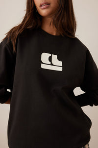 Isla Oversized Slouchy Crew - Phantom Bubble Logo
