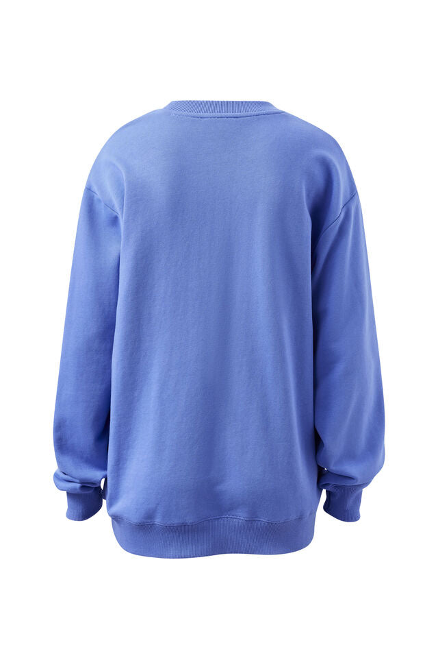 Isla Oversized Slouchy Crew - Vintage Blue Pink Clay Burnt Toffee Heritage
