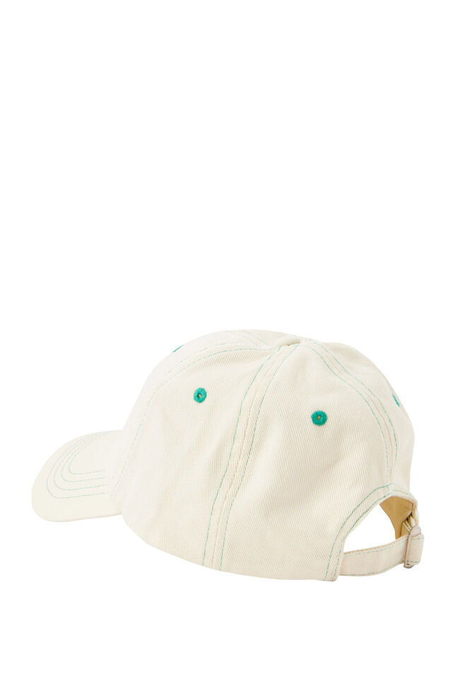 Pip Everyday Cap - Buff/Green Embroidery