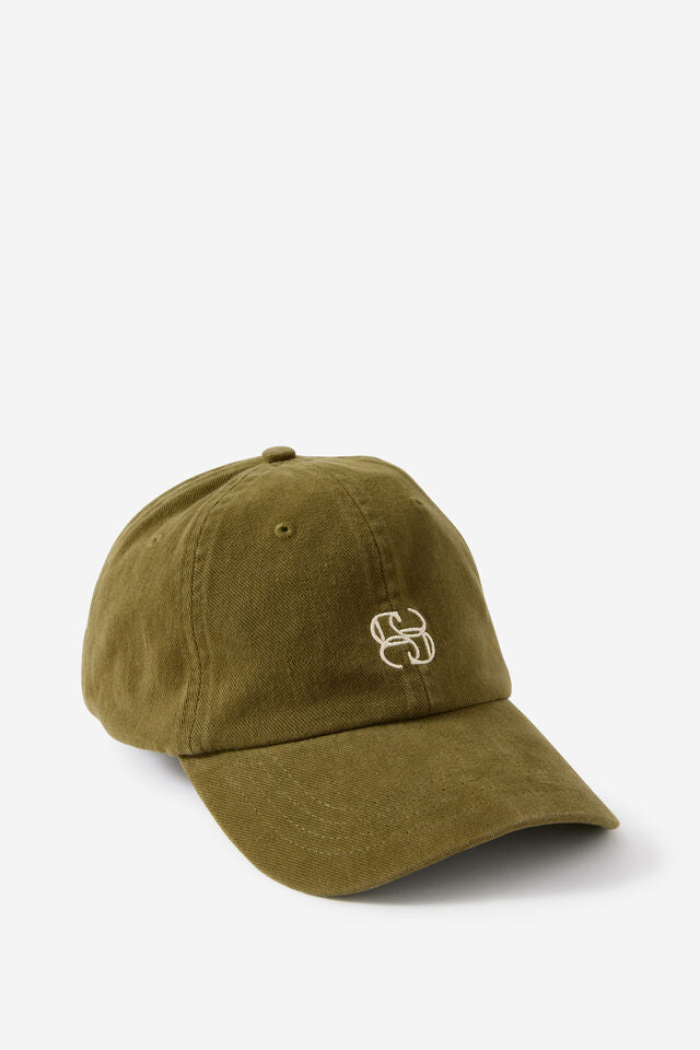 Pip Everyday Cap - Washed Olive/Ecru Monogram