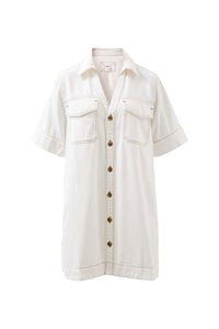 Sammy  Relaxed Shirt Dress - Fresh Ecru