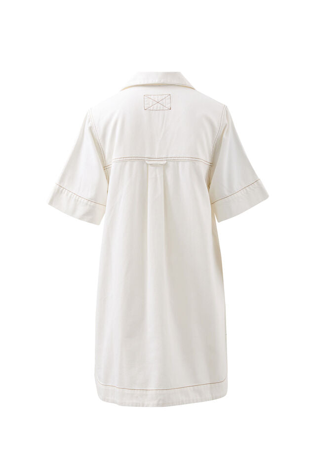 Sammy  Relaxed Shirt Dress - Fresh Ecru