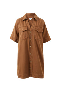 Sammy  Relaxed Shirt Dress - Toffee