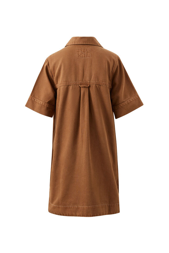 Sammy  Relaxed Shirt Dress - Toffee