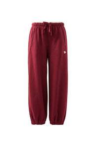 Bowie Barrel Leg Trackpant - Burgundy Contrast Buff Bind