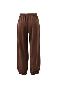 Bowie Barrel Leg Trackpant - Brunette Brown Contrast Buff Bind