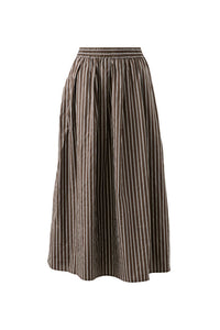 Florence Maxi Skirt - Chocolate White Stripe