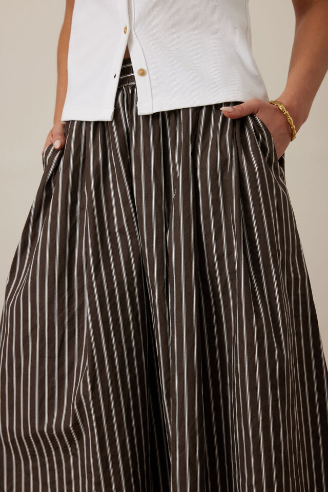 Florence Maxi Skirt - Chocolate White Stripe