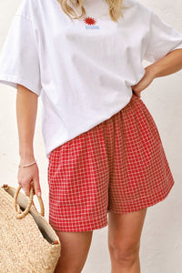 Mila Short - Red White Check