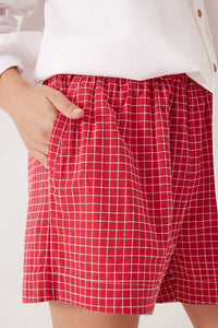 Mila Short - Red White Check