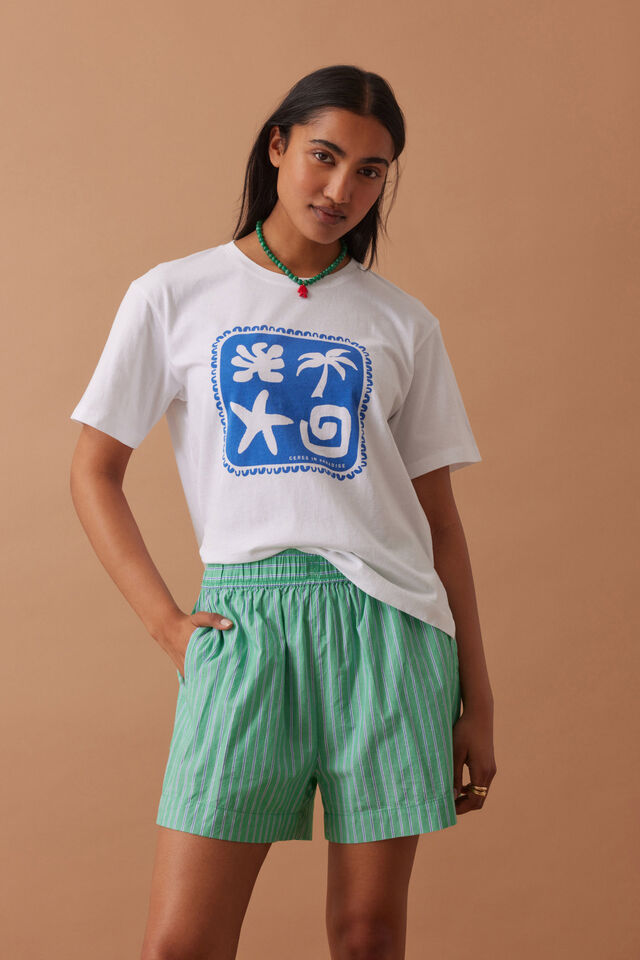 Mila Short - Zesty Green Triple Stripe