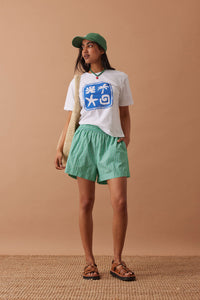Mila Short - Zesty Green Triple Stripe