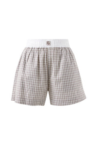 Mila Short - Wine Choc Blue Check