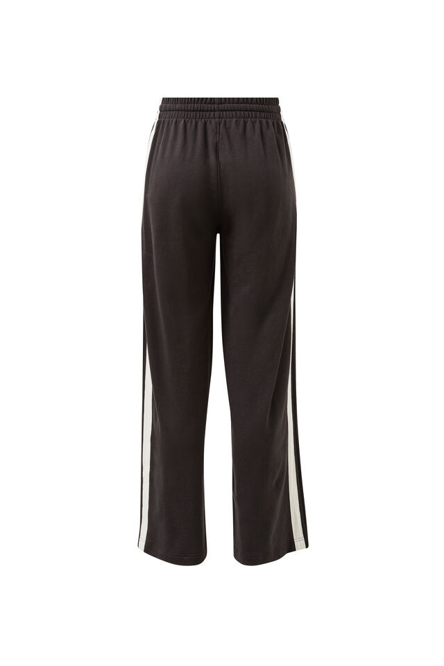 Gigi Wide Leg Terry Trackpant - Phantom Side Stripe