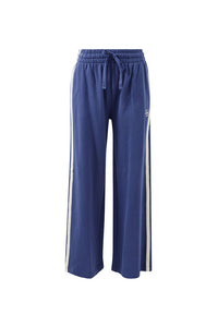 Gigi Wide Leg Terry Trackpant - Washed Navy Side Stripe
