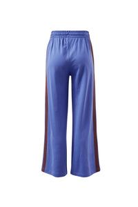 Gigi Wide Leg Terry Trackpant - Vintage Blue Mixed Side Stripe
