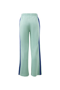 Gigi Wide Leg Terry Trackpant - Seafoam/Polo Blue Side Stripe