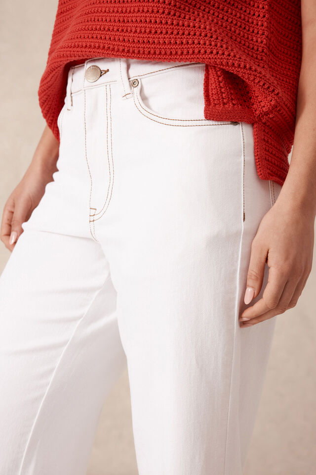 Jude Wide Leg Crop Jean - Fresh Ecru