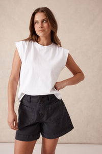 Esther Denim Patch Pocket Short - Washed Black
