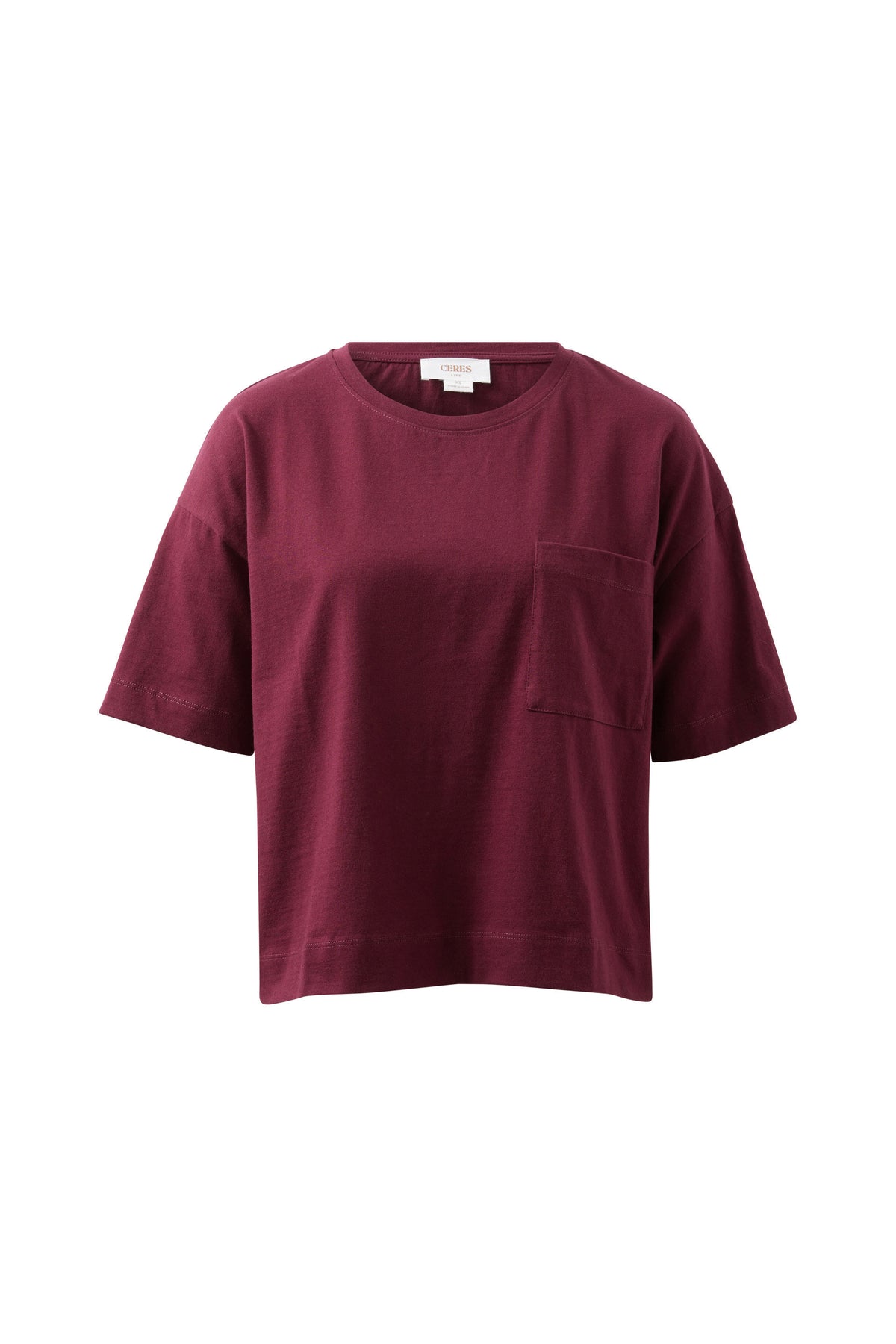 Boxy Pocket Tee - Raisin