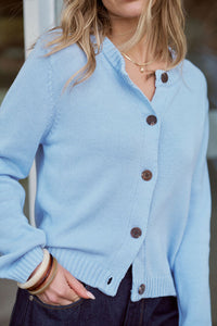 Nelly Long Sleeve Knit Cardi - China Blue