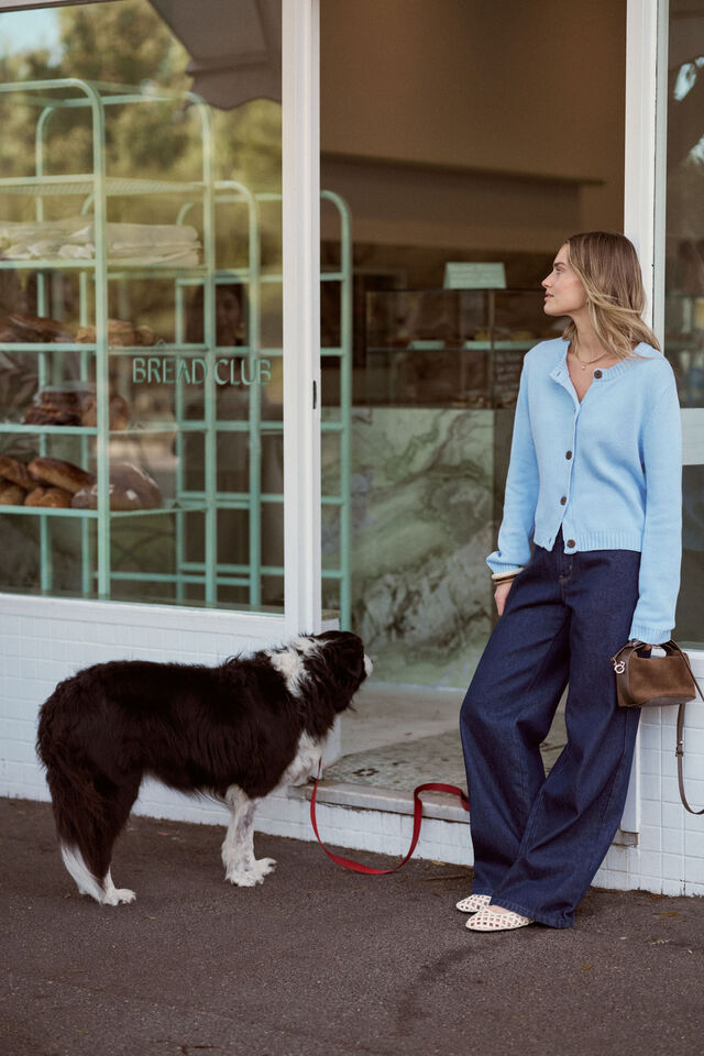 Nelly Long Sleeve Knit Cardi - China Blue